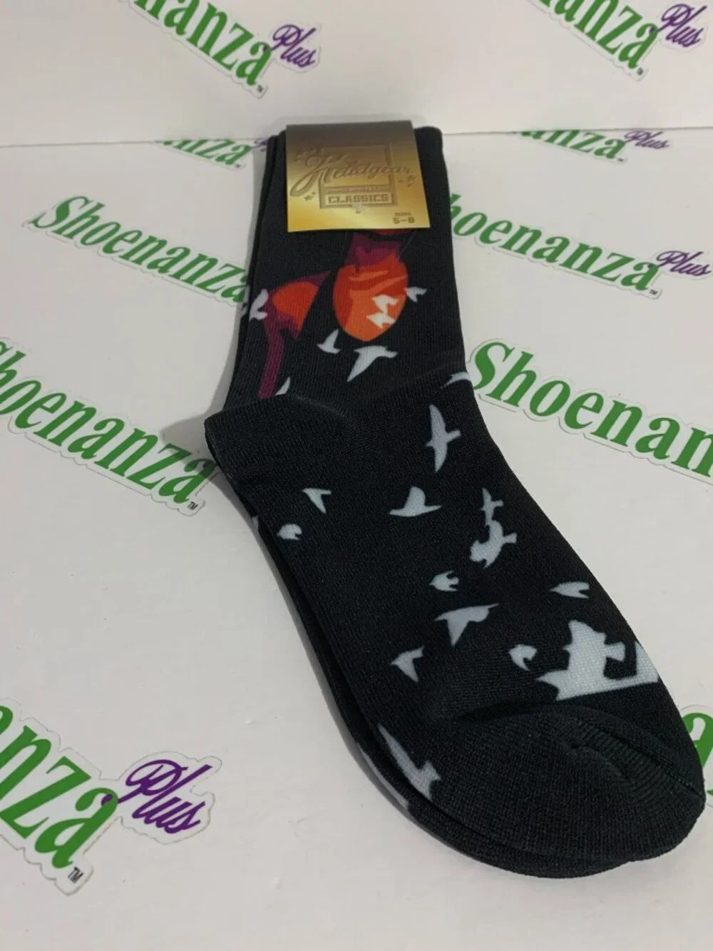 Headgear Classics Socks Aaliyah Haughton Birds Crew Black Mens Size 5 - 8